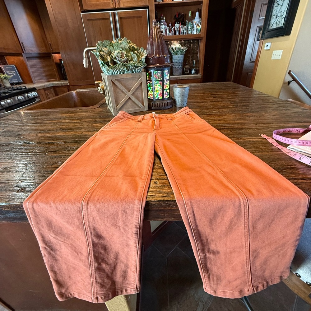 STS Blue 29 Stylish Front Seam Detailing Diane High Rise Rust Pants Wide Leg - Picture 4 of 17